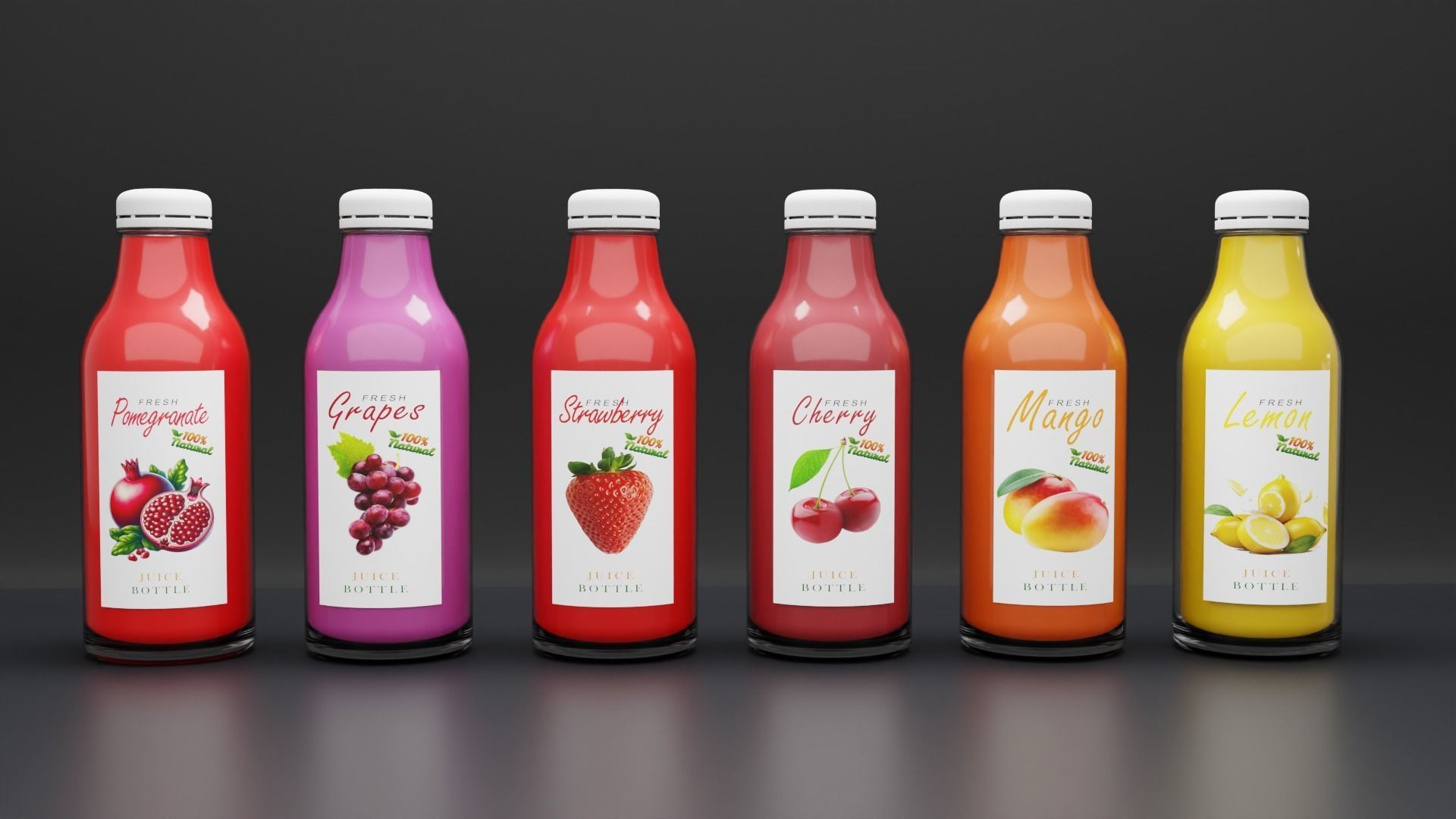 Fruit Juice Bottle 3D model_3