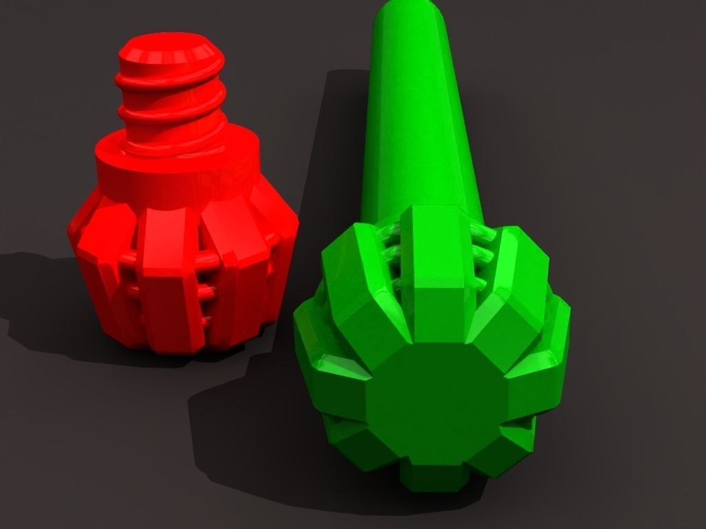 A screw on cap container 3D print model_5