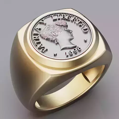 Anniversary of Souvenir Peso Coin Ring printable 3d model