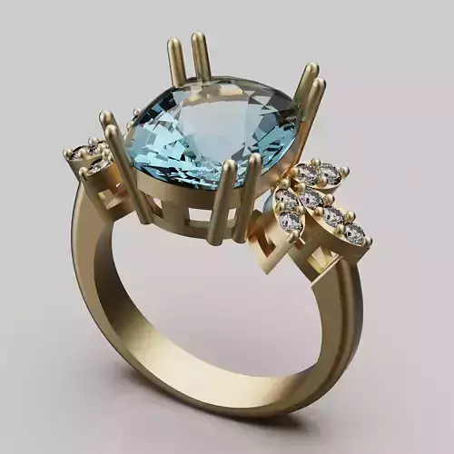 Lux ring silver gold jewelry printable 3D model