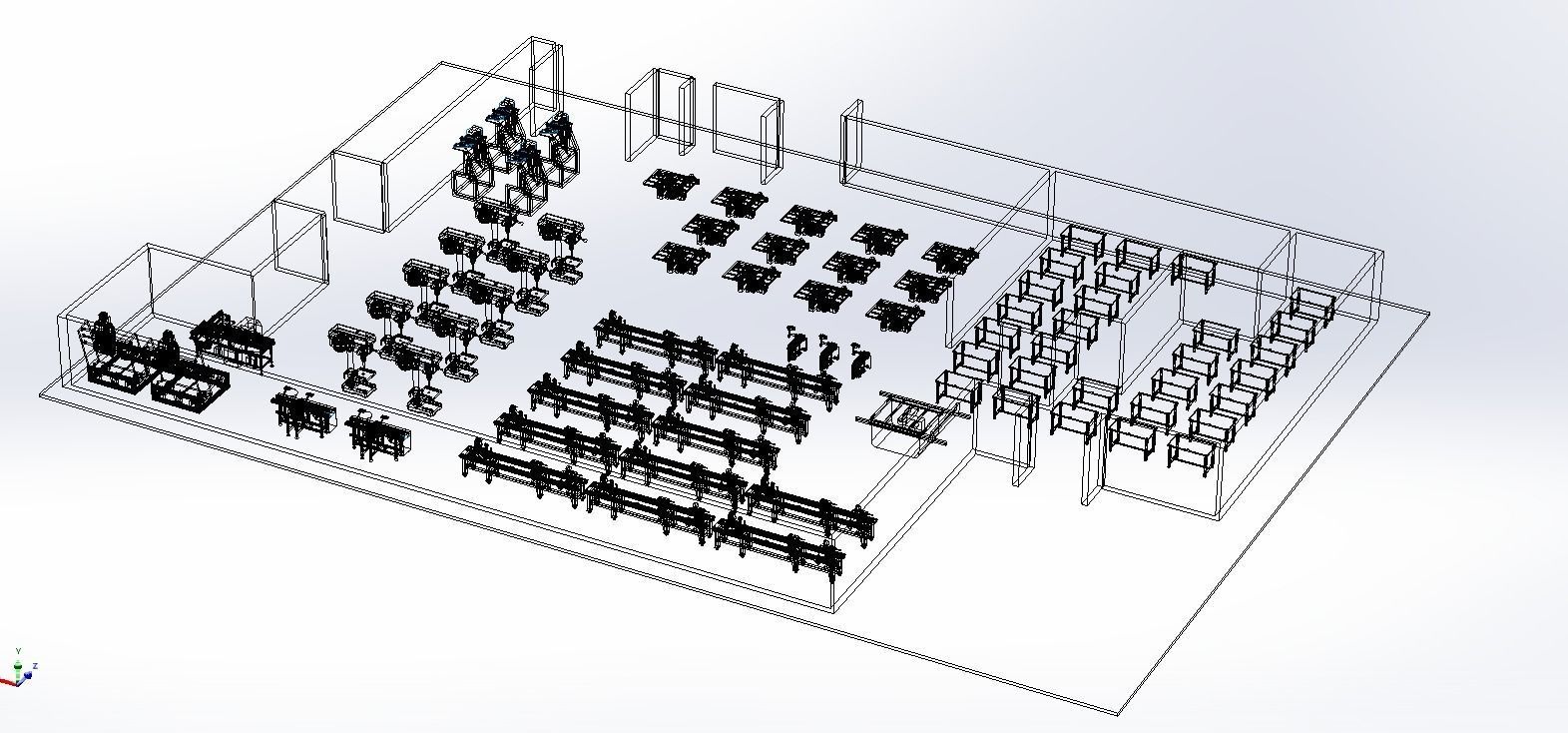 FLOOR PRODUCTION PLAN WORKSHOP LINE FACTORY LAYOUT INDUSTRIAL 3D model_15