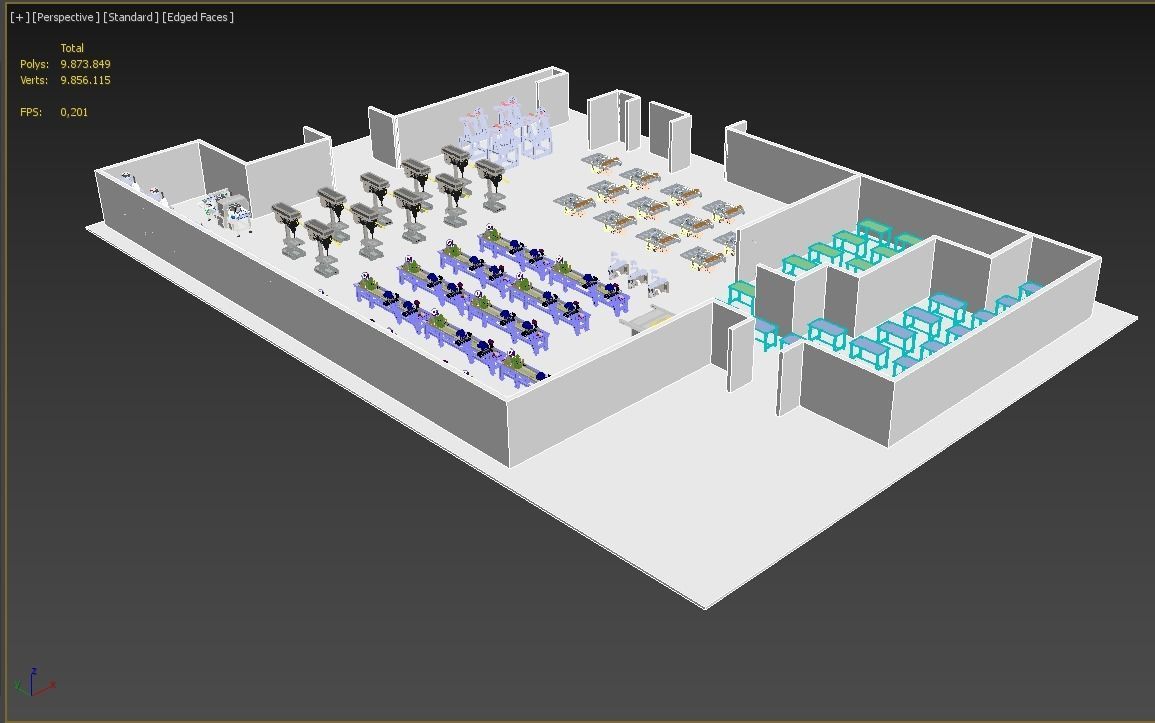 FLOOR PRODUCTION PLAN WORKSHOP LINE FACTORY LAYOUT INDUSTRIAL 3D model_12