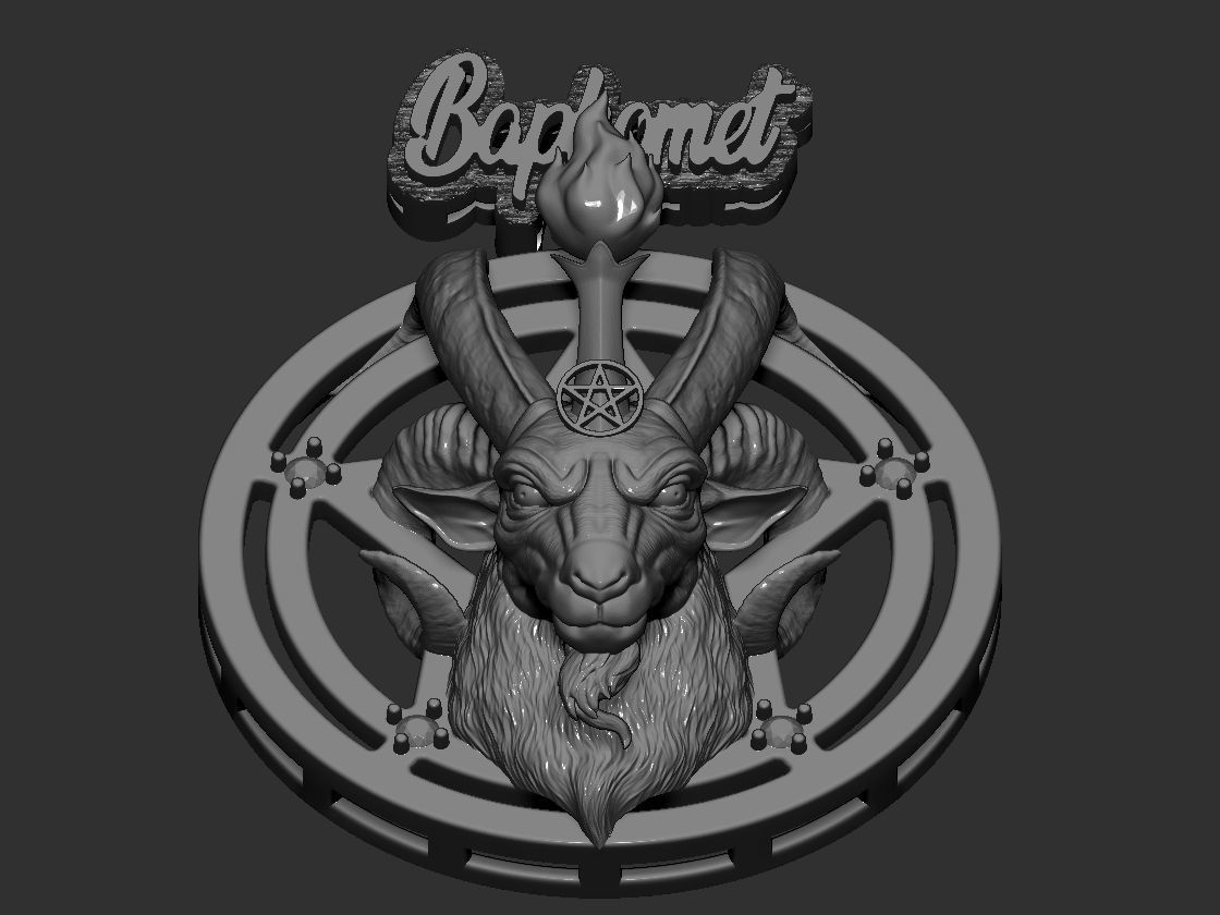 Baphomet pandant 3D print model 3D print model_2