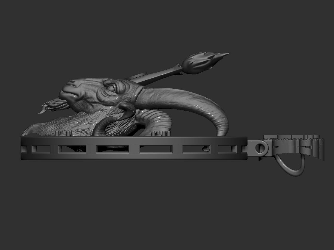 Baphomet pandant 3D print model 3D print model_10
