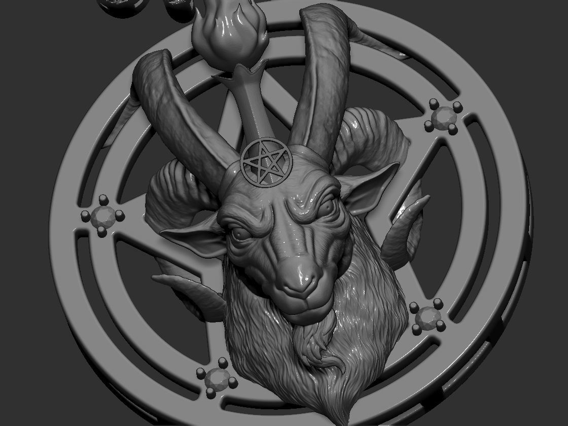 Baphomet pandant 3D print model 3D print model_5