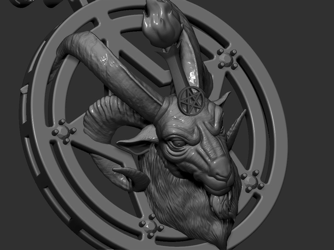 Baphomet pandant 3D print model 3D print model_6
