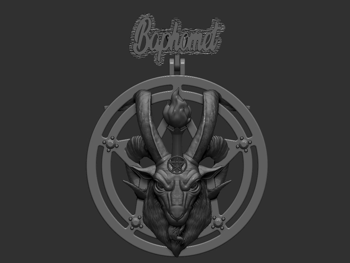 Baphomet pandant 3D print model 3D print model_3