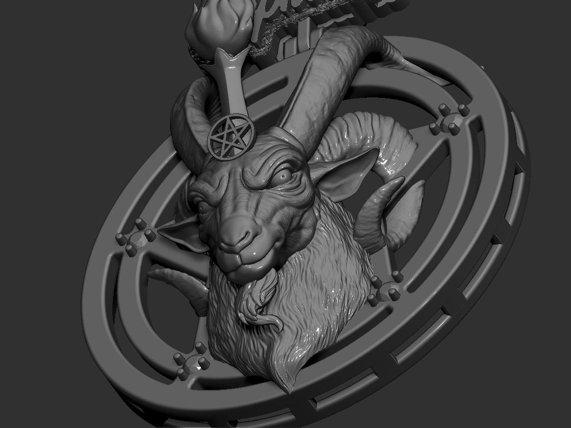 Baphomet pandant 3D print model 3D print model_4