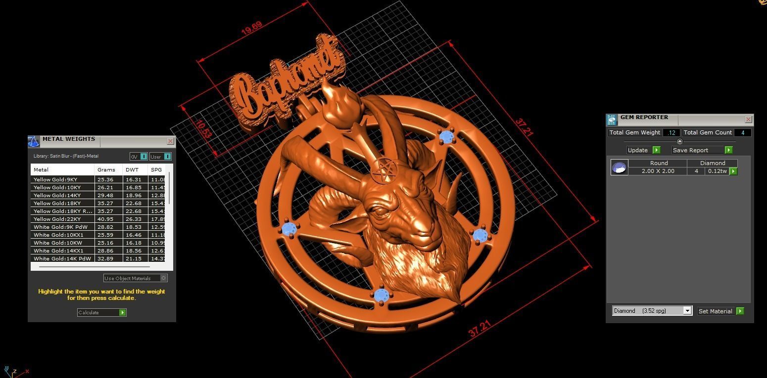 Baphomet pandant 3D print model 3D print model_11