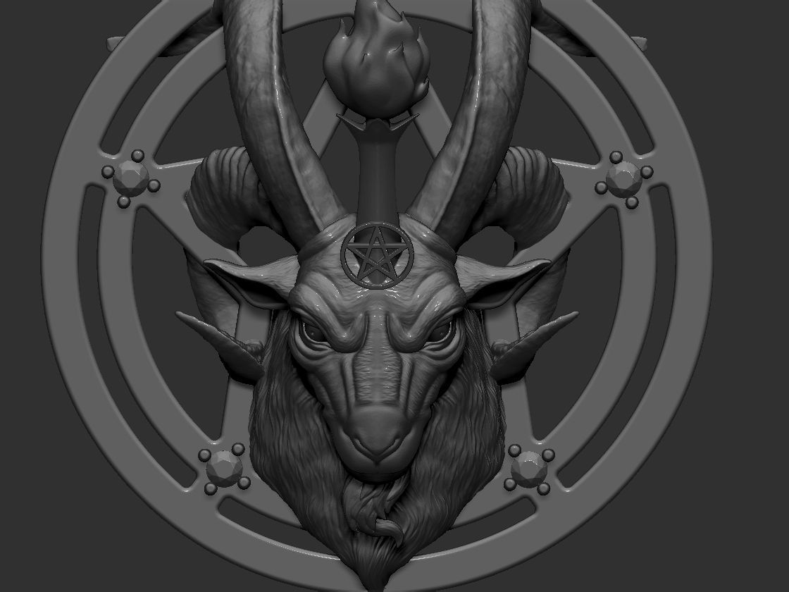 Baphomet pandant 3D print model 3D print model_1
