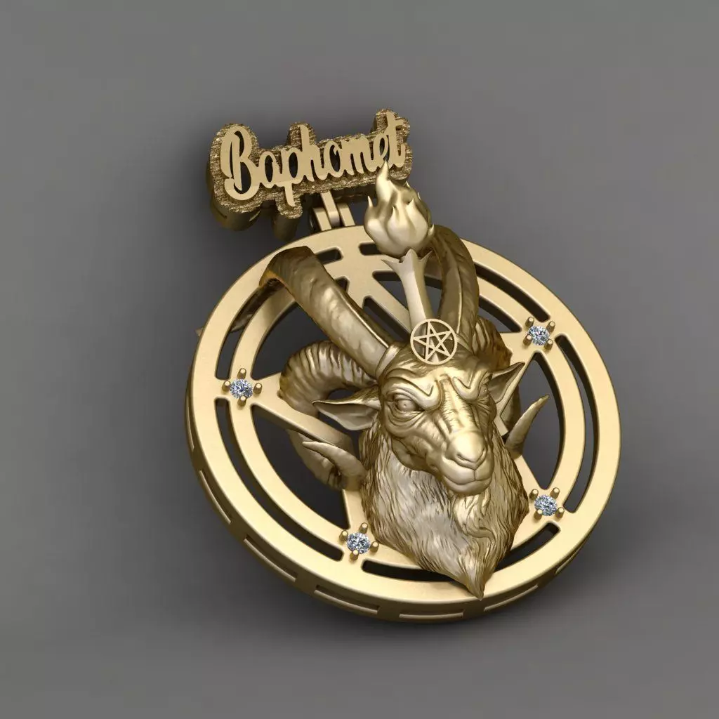 Baphomet pandant 3D print model 3D print model_0