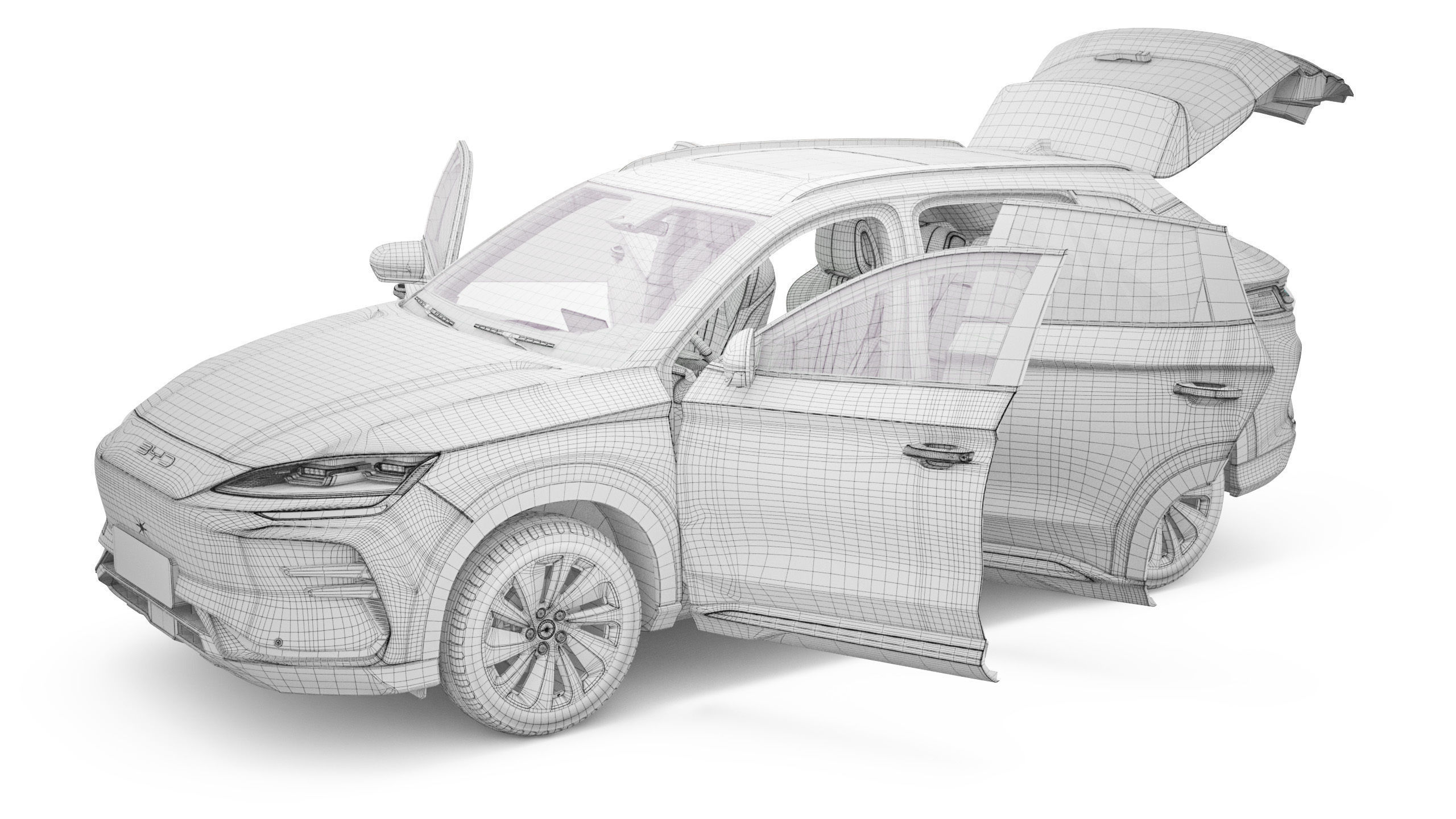 2025 BYD Seal U With Interior 3D model_25