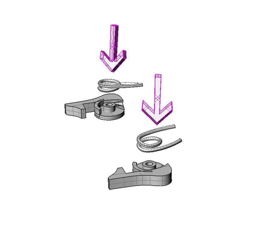 Jewelry CLASP and CUBAN chain link for bracelet or necklace STL 3D print model_8
