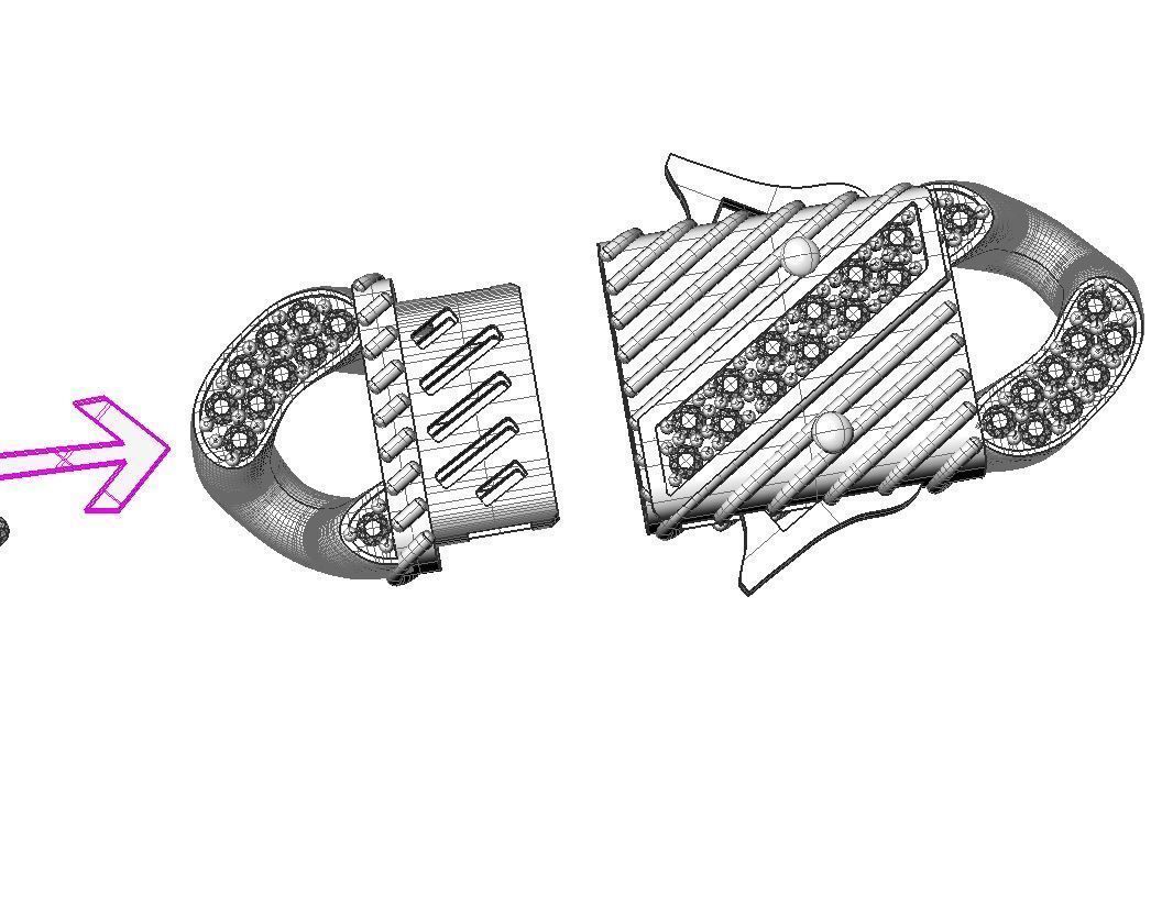 Jewelry CLASP and CUBAN chain link for bracelet or necklace STL 3D print model_14