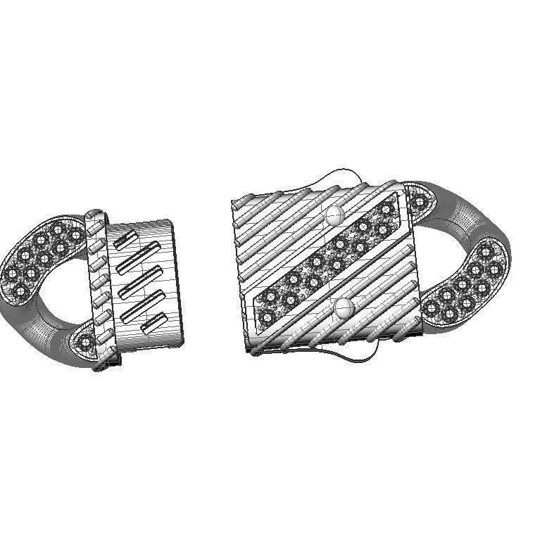 Jewelry CLASP and CUBAN chain link for bracelet or necklace STL 3D print model_18