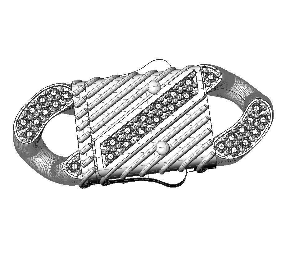 Jewelry CLASP and CUBAN chain link for bracelet or necklace STL 3D print model_15