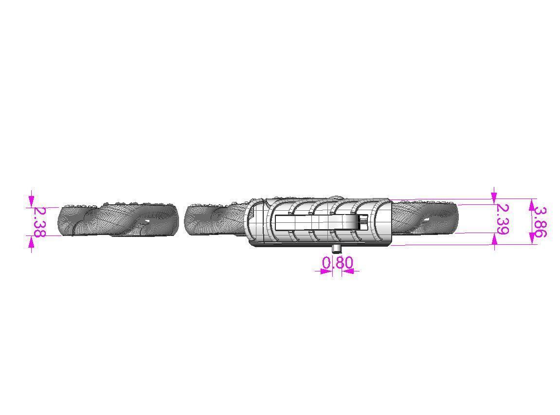 Jewelry CLASP and CUBAN chain link for bracelet or necklace STL 3D print model_26