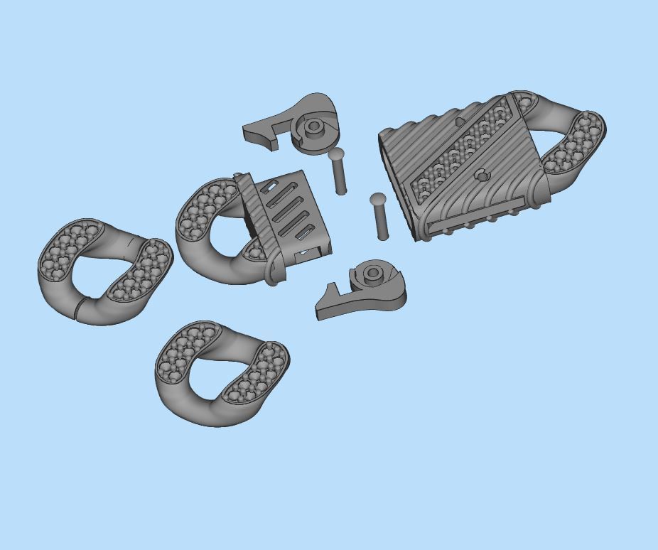 Jewelry CLASP and CUBAN chain link for bracelet or necklace STL 3D print model_20