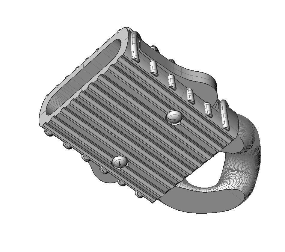 Jewelry CLASP and CUBAN chain link for bracelet or necklace STL 3D print model_12