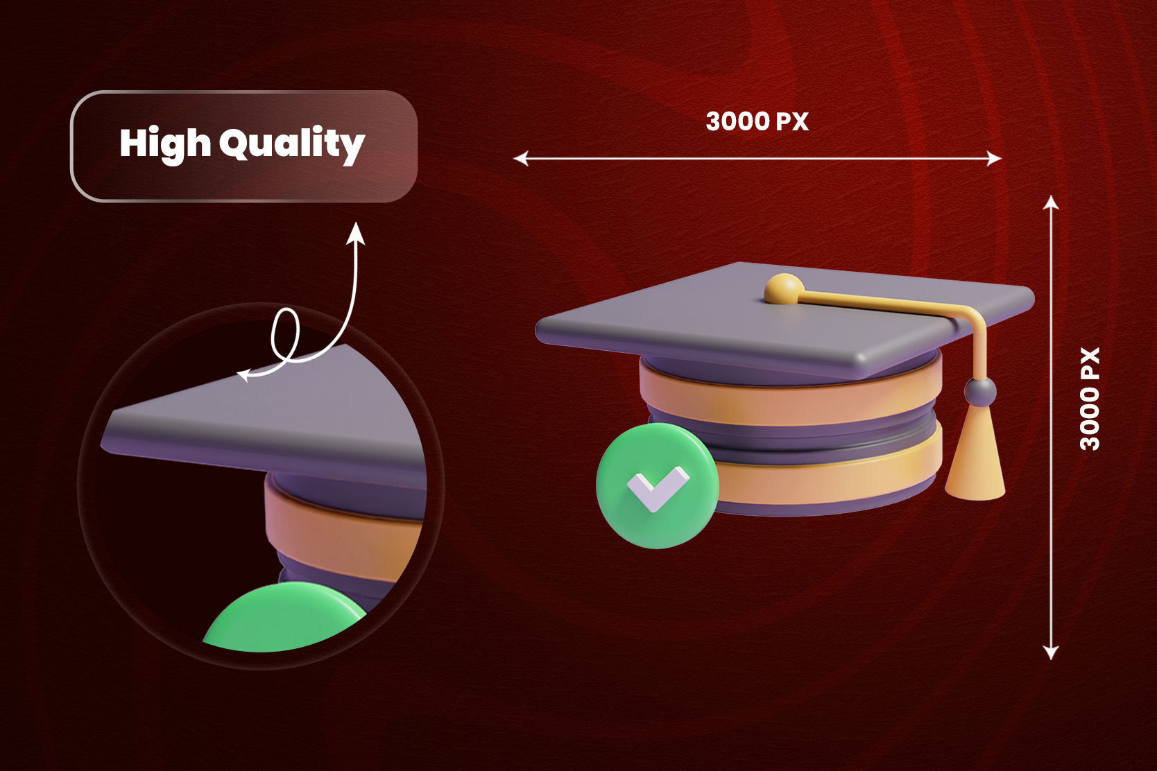 Graduation of university 3d Illustration Icon Pack 3D model_4