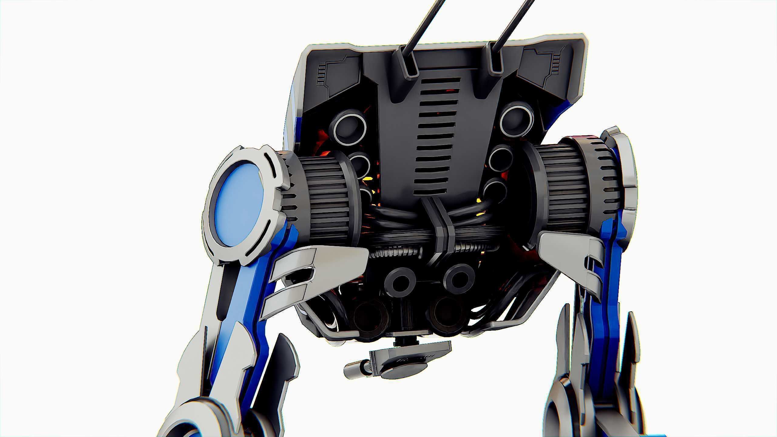 DINO ROBOT Rigged for Unreal Engine - Unity - MIXAMO  3D model_26