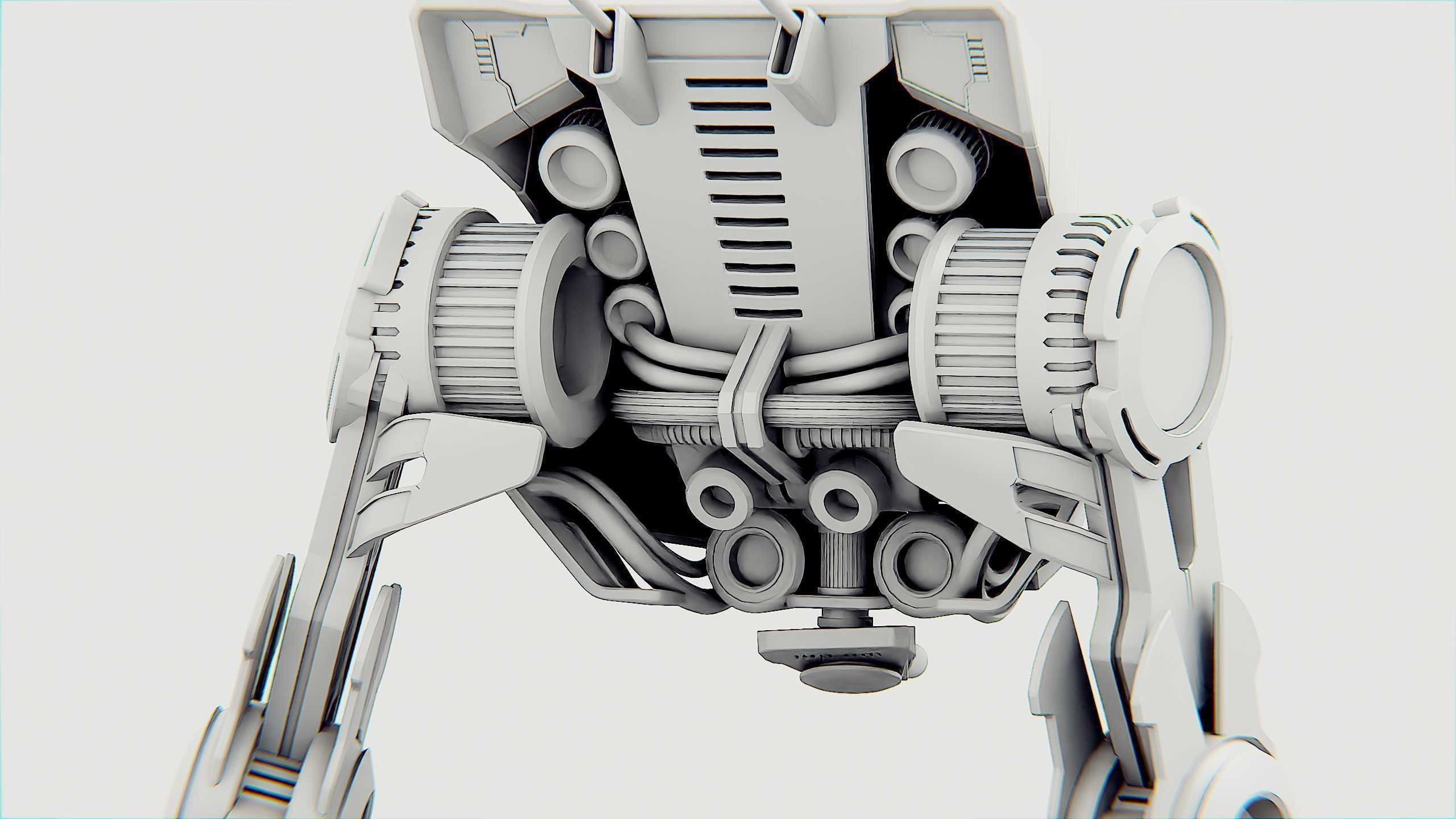 DINO ROBOT Rigged for Unreal Engine - Unity - MIXAMO  3D model_35