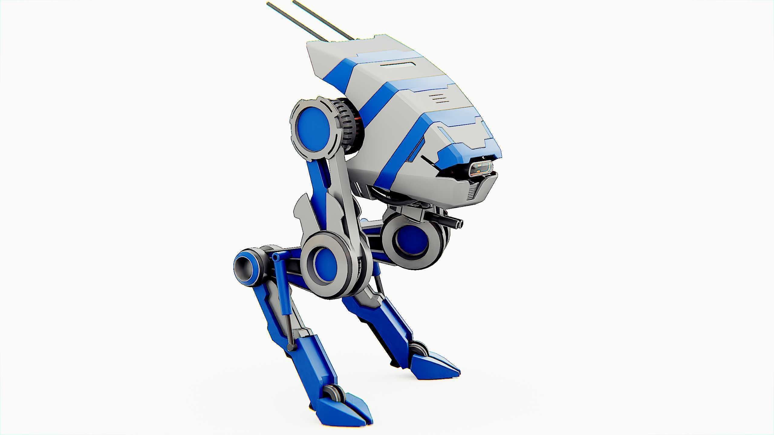 DINO ROBOT Rigged for Unreal Engine - Unity - MIXAMO  3D model_3