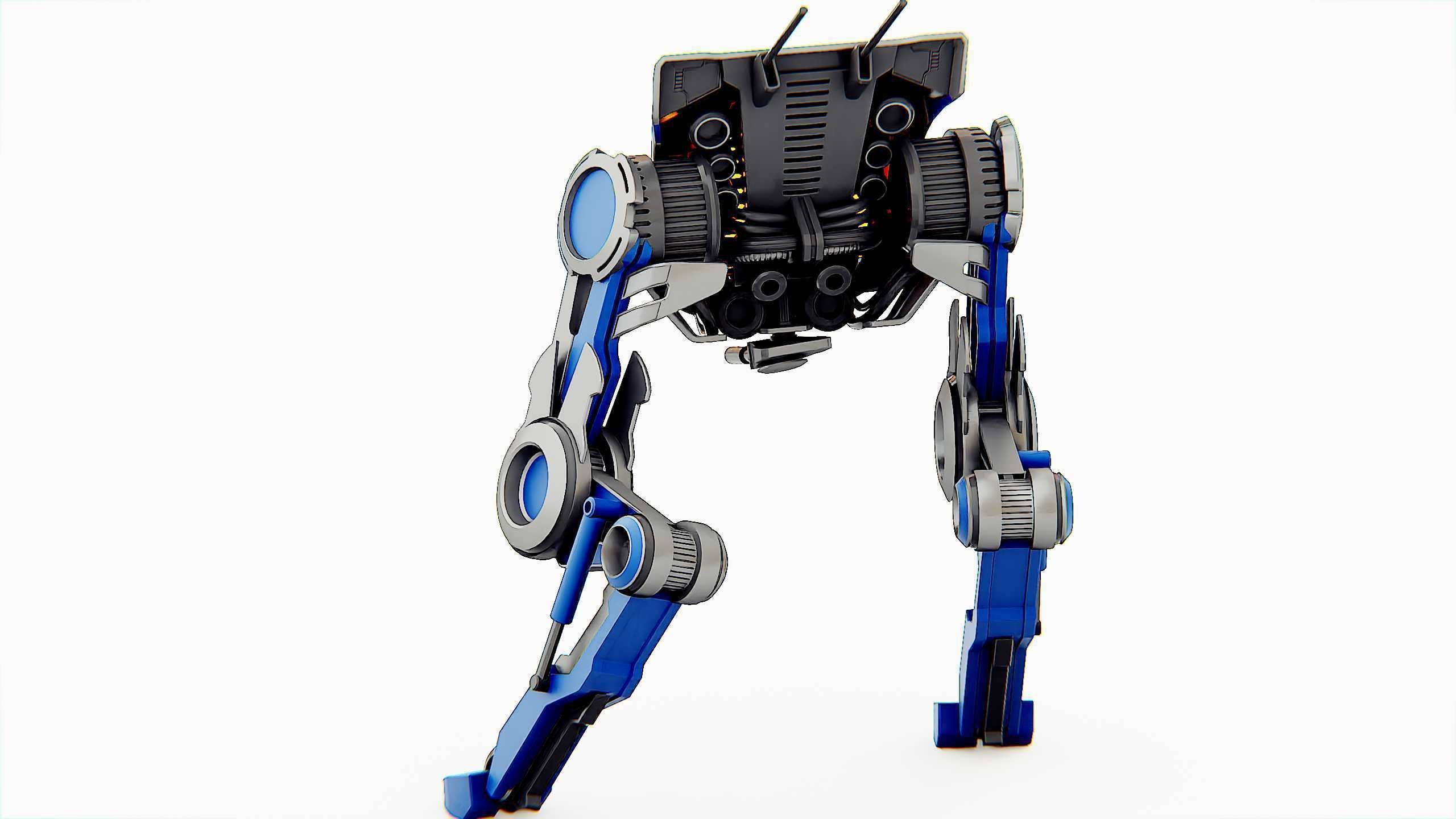 DINO ROBOT Rigged for Unreal Engine - Unity - MIXAMO  3D model_12