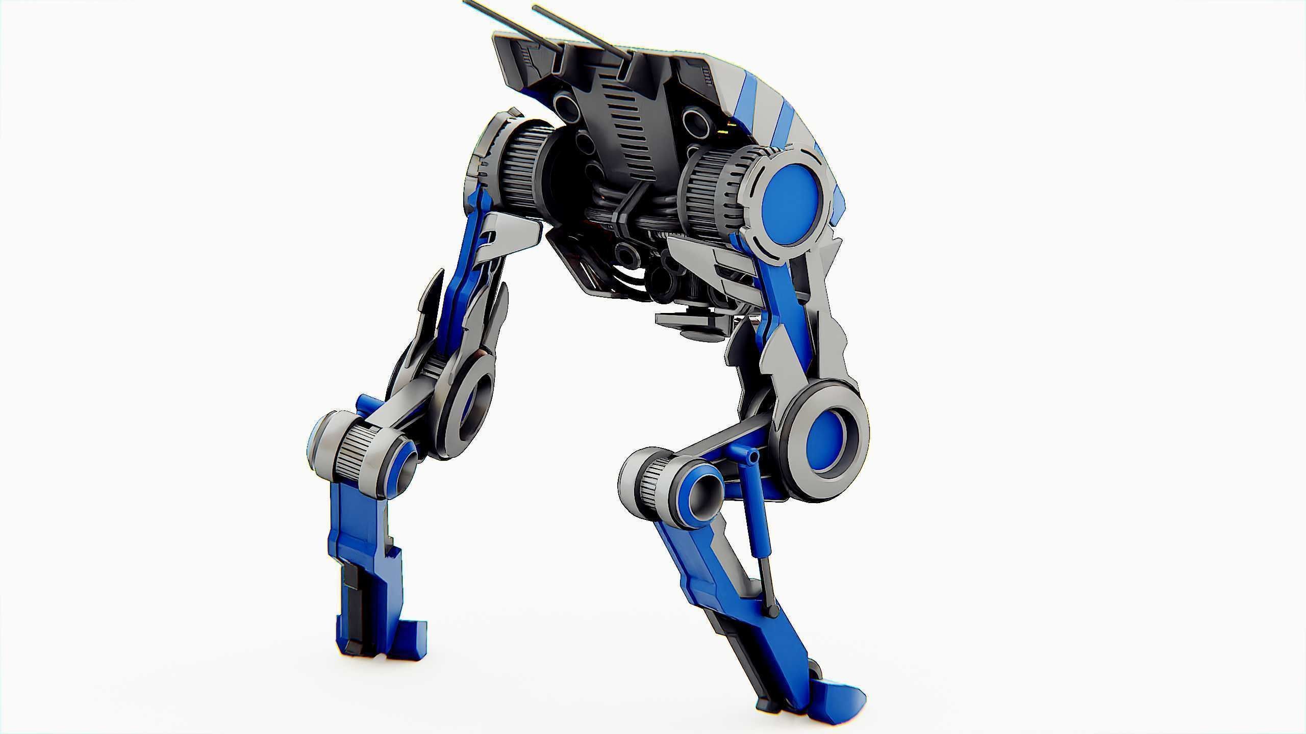 DINO ROBOT Rigged for Unreal Engine - Unity - MIXAMO  3D model_9