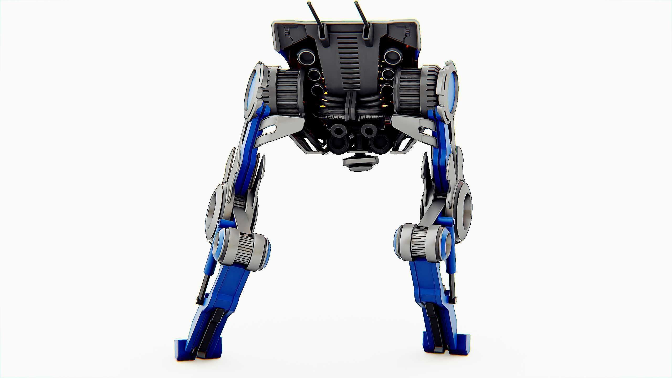 DINO ROBOT Rigged for Unreal Engine - Unity - MIXAMO  3D model_11