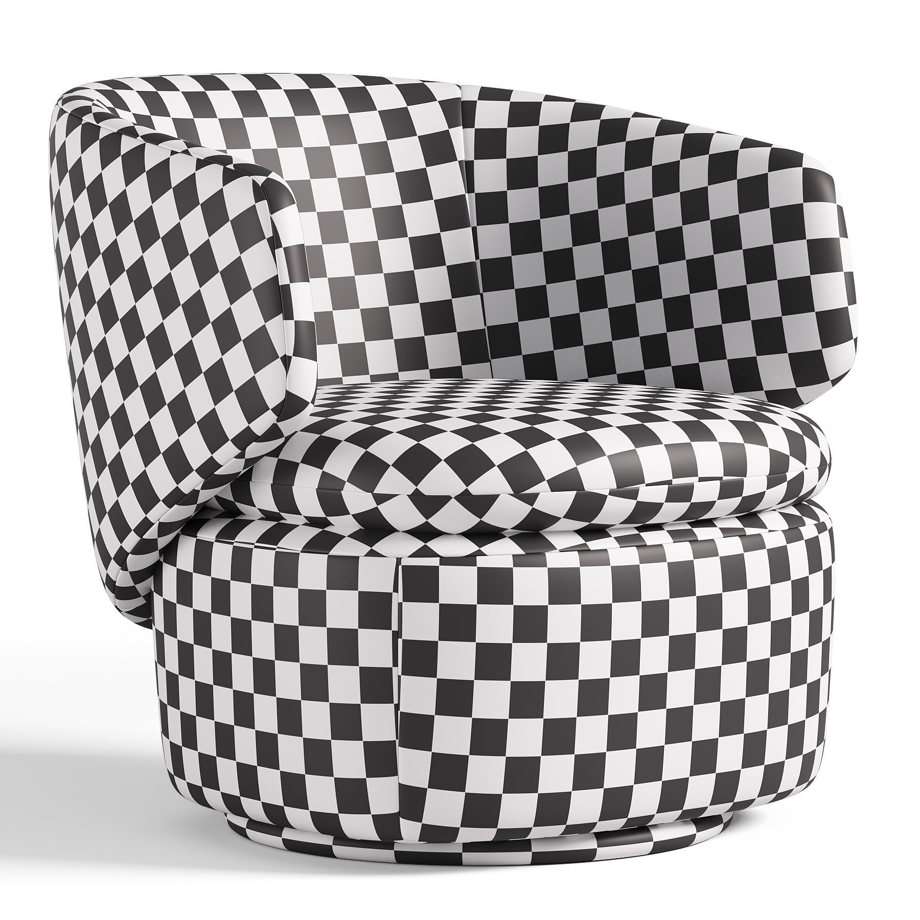 Crescent Swivel Chair By West elm 3D model_1