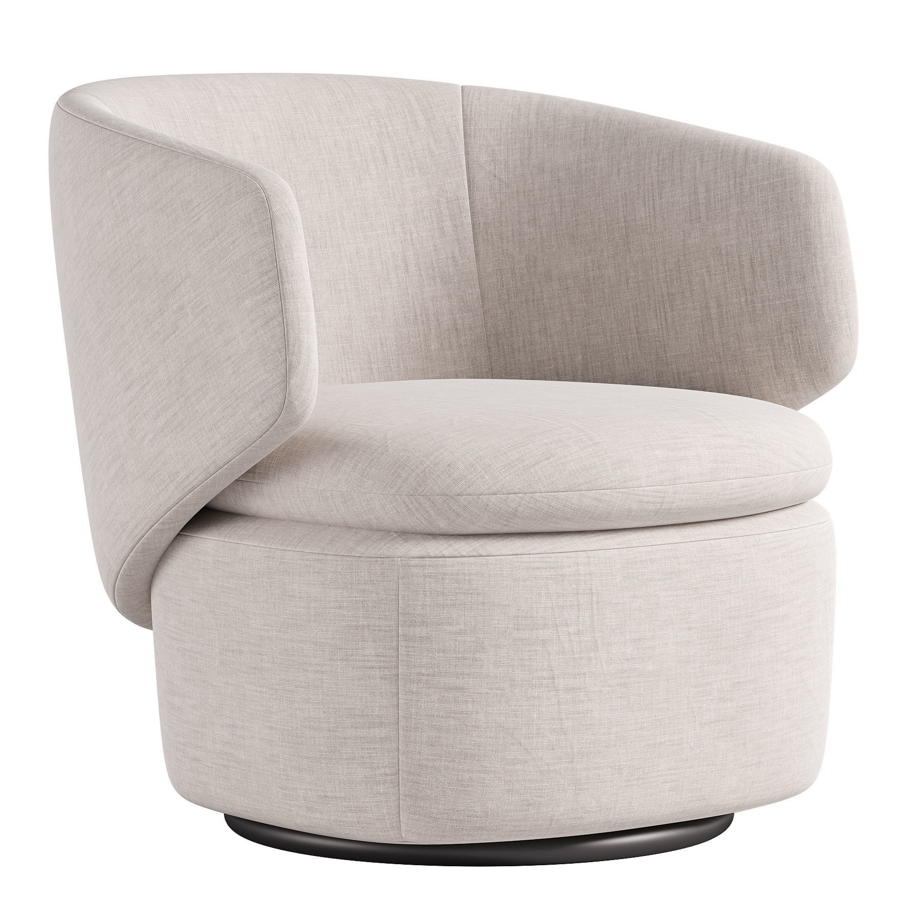 Crescent Swivel Chair By West elm 3D model_2