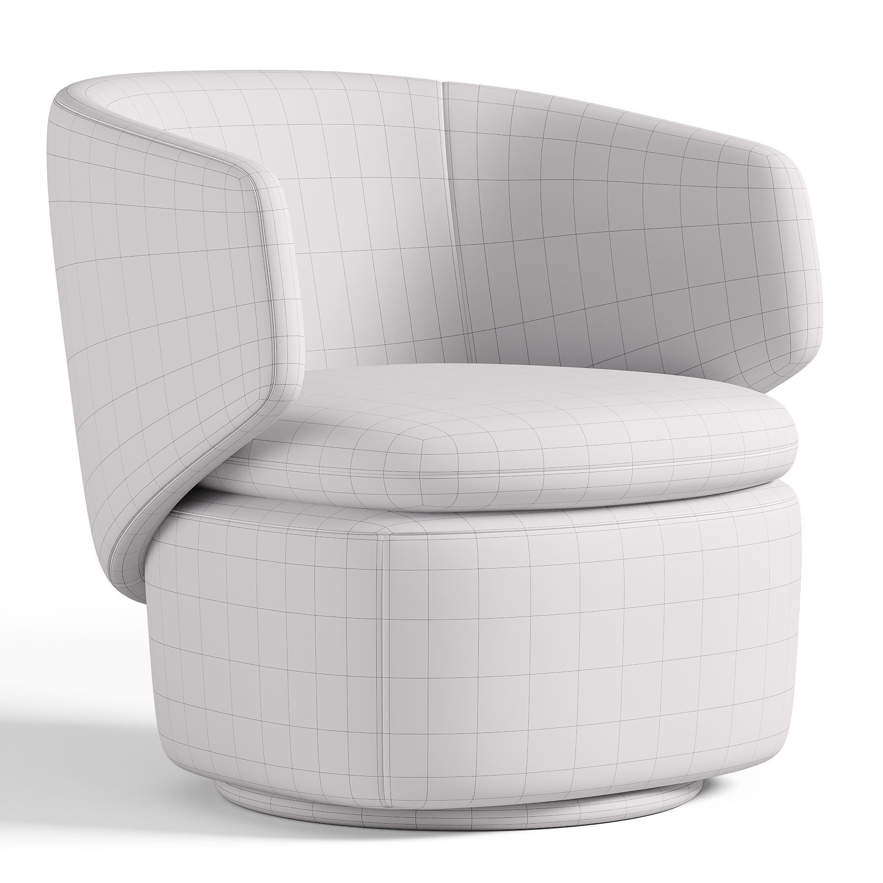 Crescent Swivel Chair By West elm 3D model_3