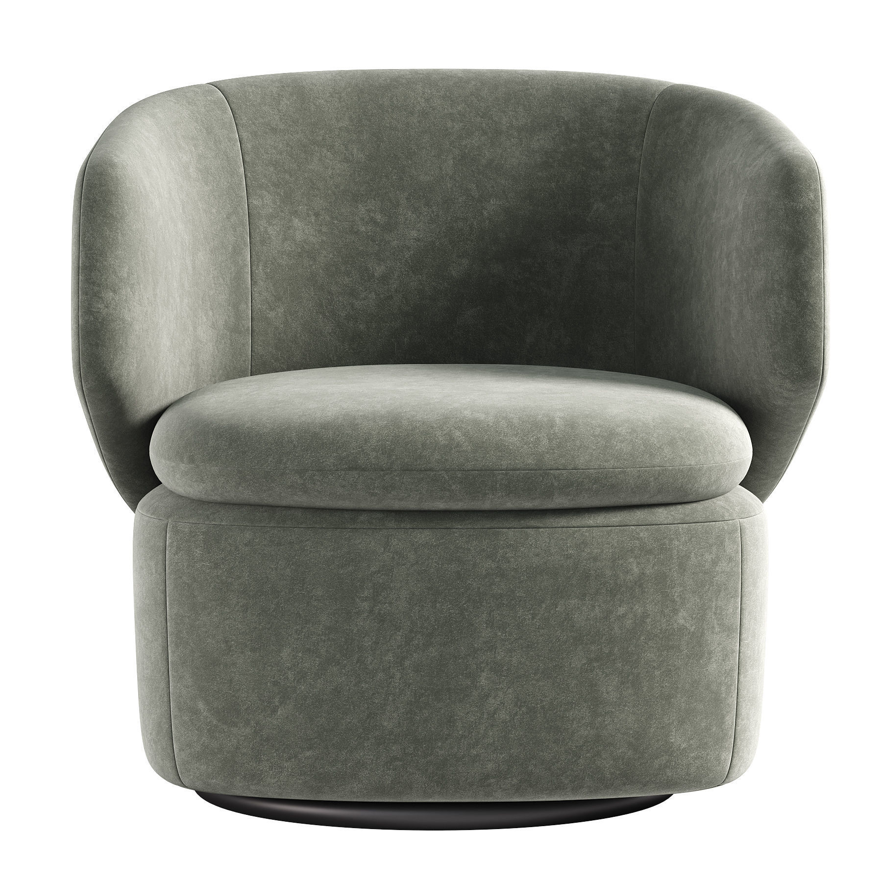Crescent Swivel Chair By West elm 3D model_4
