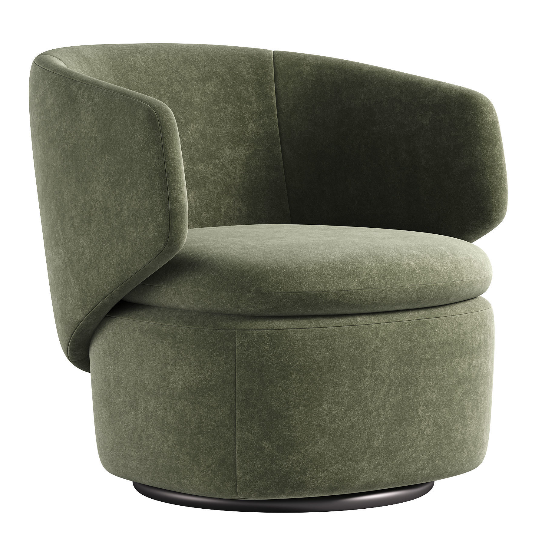 Crescent Swivel Chair By West elm 3D model_5