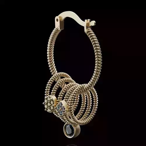 Lux earrrngs silver gold jewelry printable 3D model