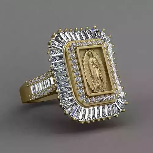 Guadalupe Our Lady Ring 3d print model