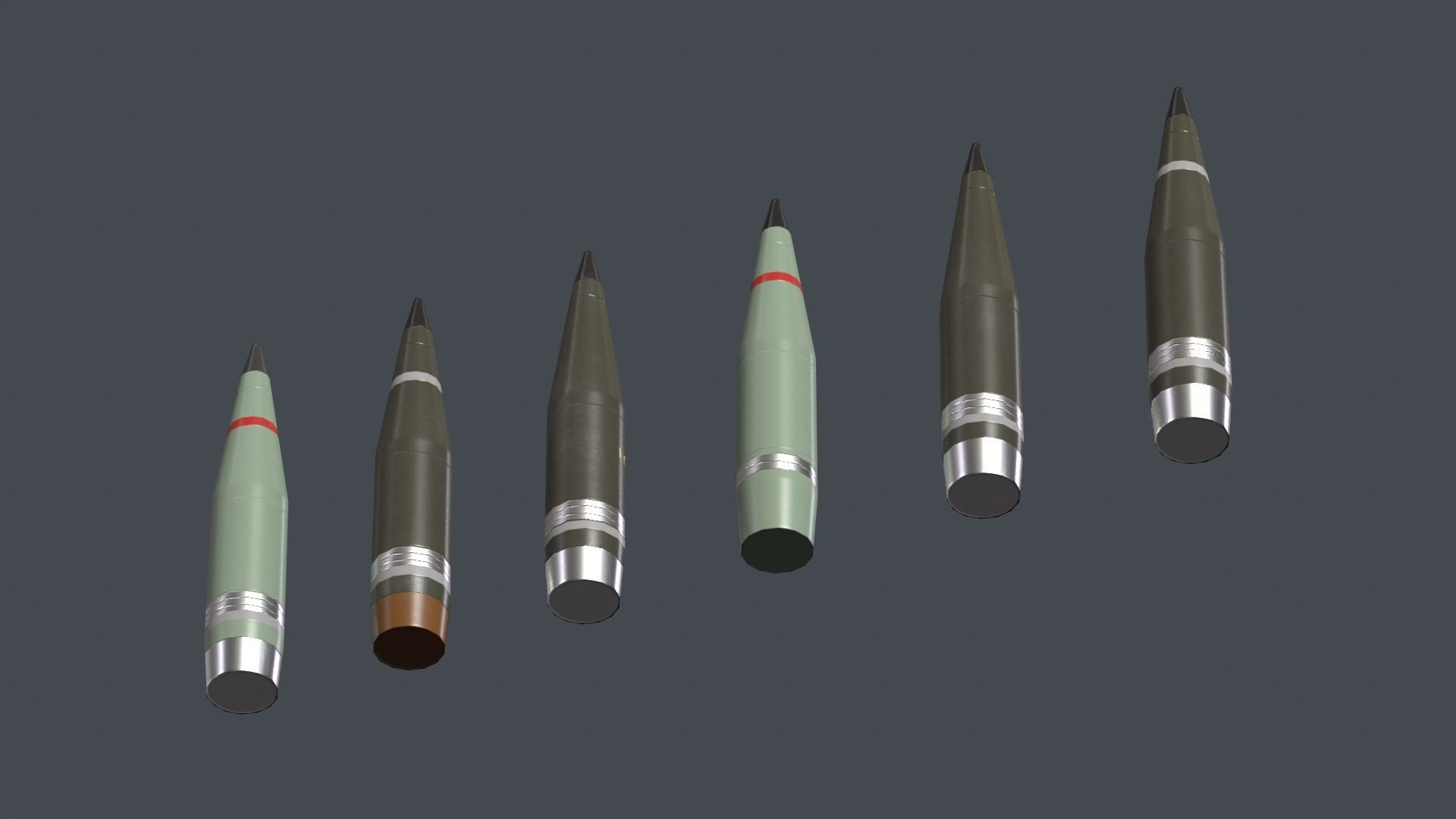 Artillery Caesar France Projectile 155mm Low-poly 3D model_3