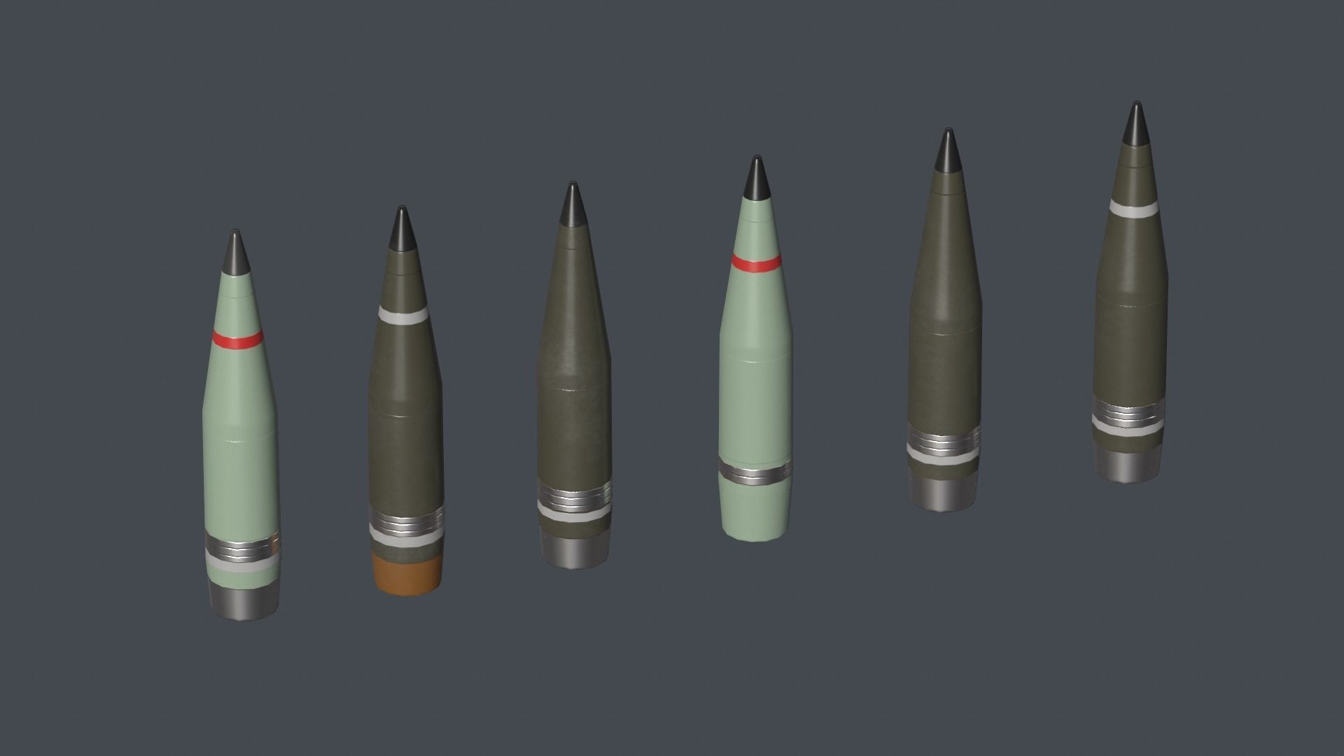 Artillery Caesar France Projectile 155mm Low-poly 3D model_2