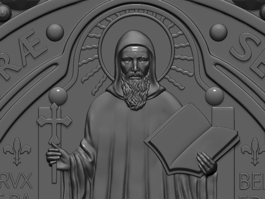 Saint Benedict Norcia ring 3D Print Model 3D print model_7