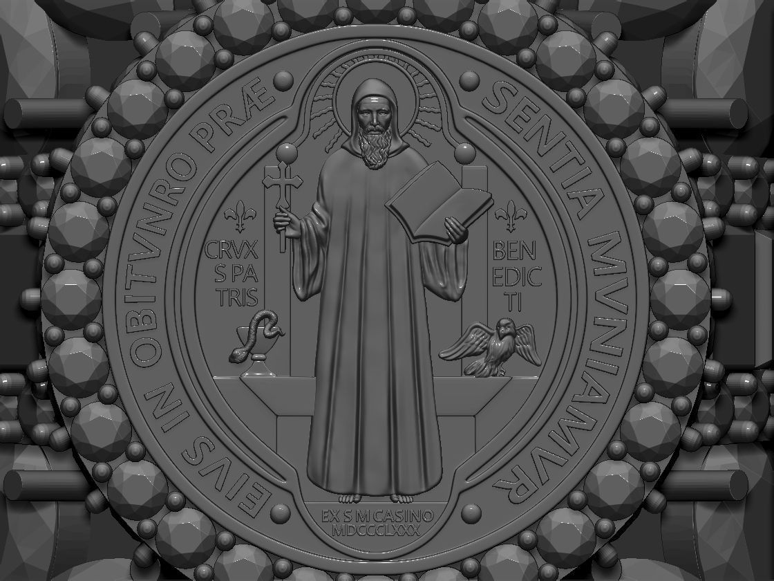 Saint Benedict Norcia ring 3D Print Model 3D print model_4