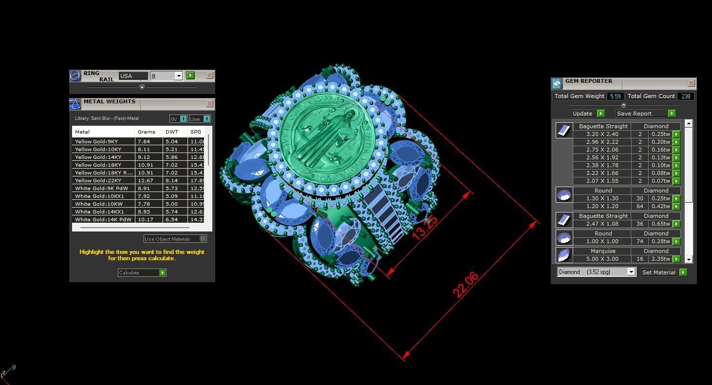 Saint Benedict Norcia ring 3D Print Model 3D print model_10