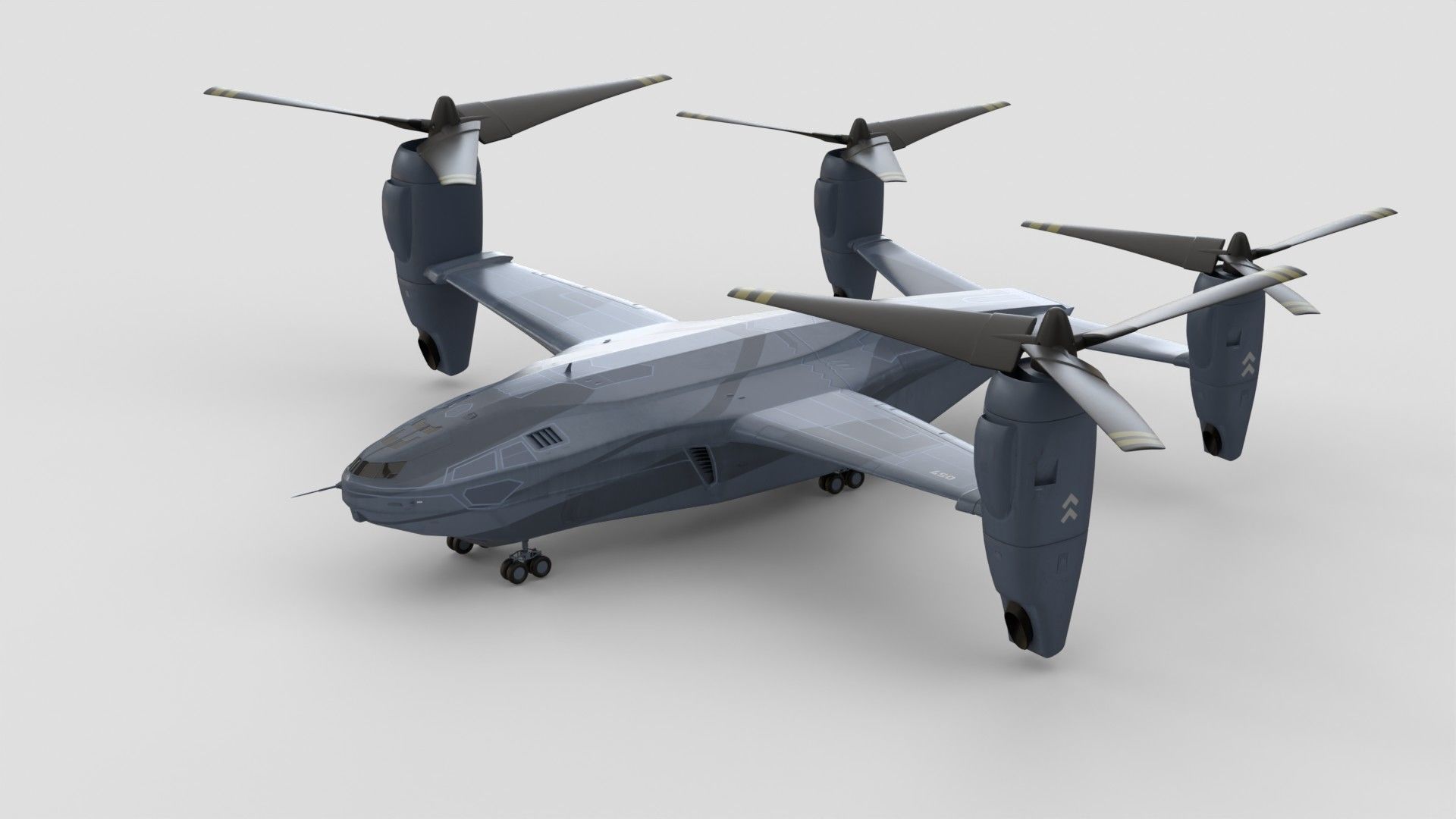 Sci-fi  VTOL dropship aircraft  3D model_6