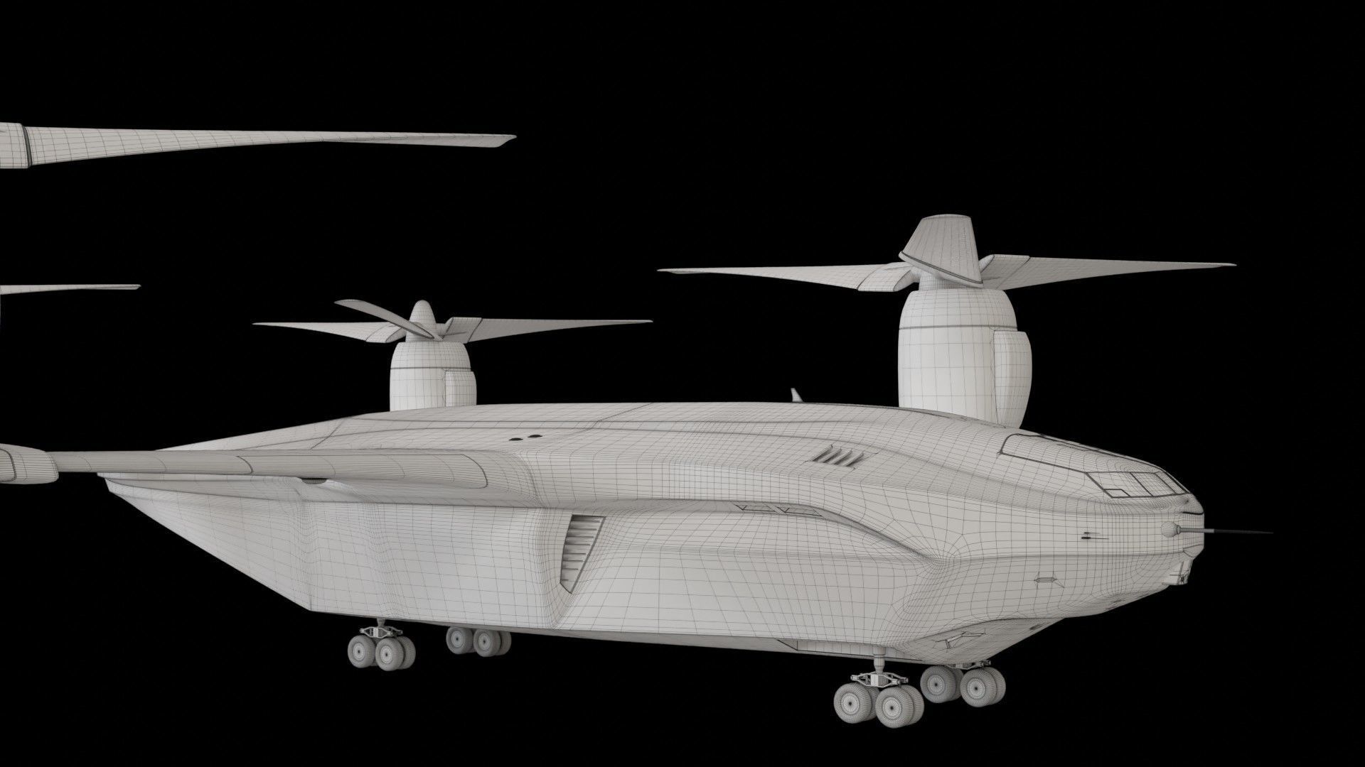 Sci-fi  VTOL dropship aircraft  3D model_20