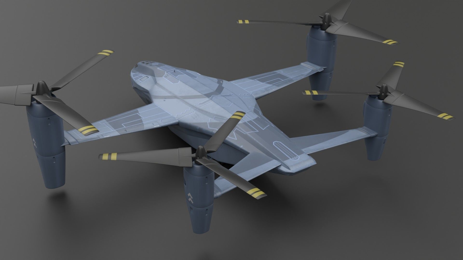 Sci-fi  VTOL dropship aircraft  3D model_1