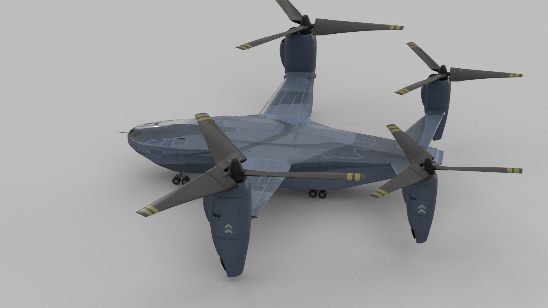 Sci-fi  VTOL dropship aircraft  3D model_8