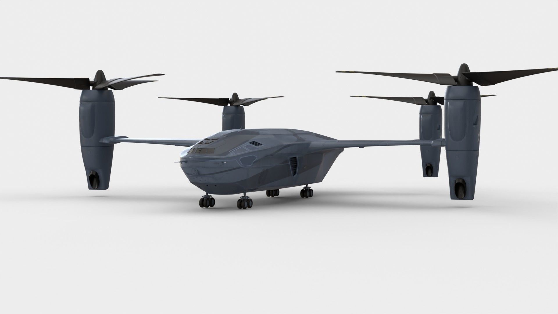 Sci-fi  VTOL dropship aircraft  3D model_5