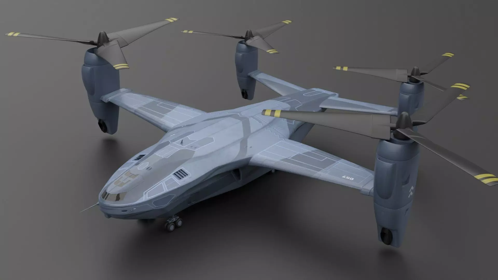 Sci-fi  VTOL dropship aircraft  3D model_0