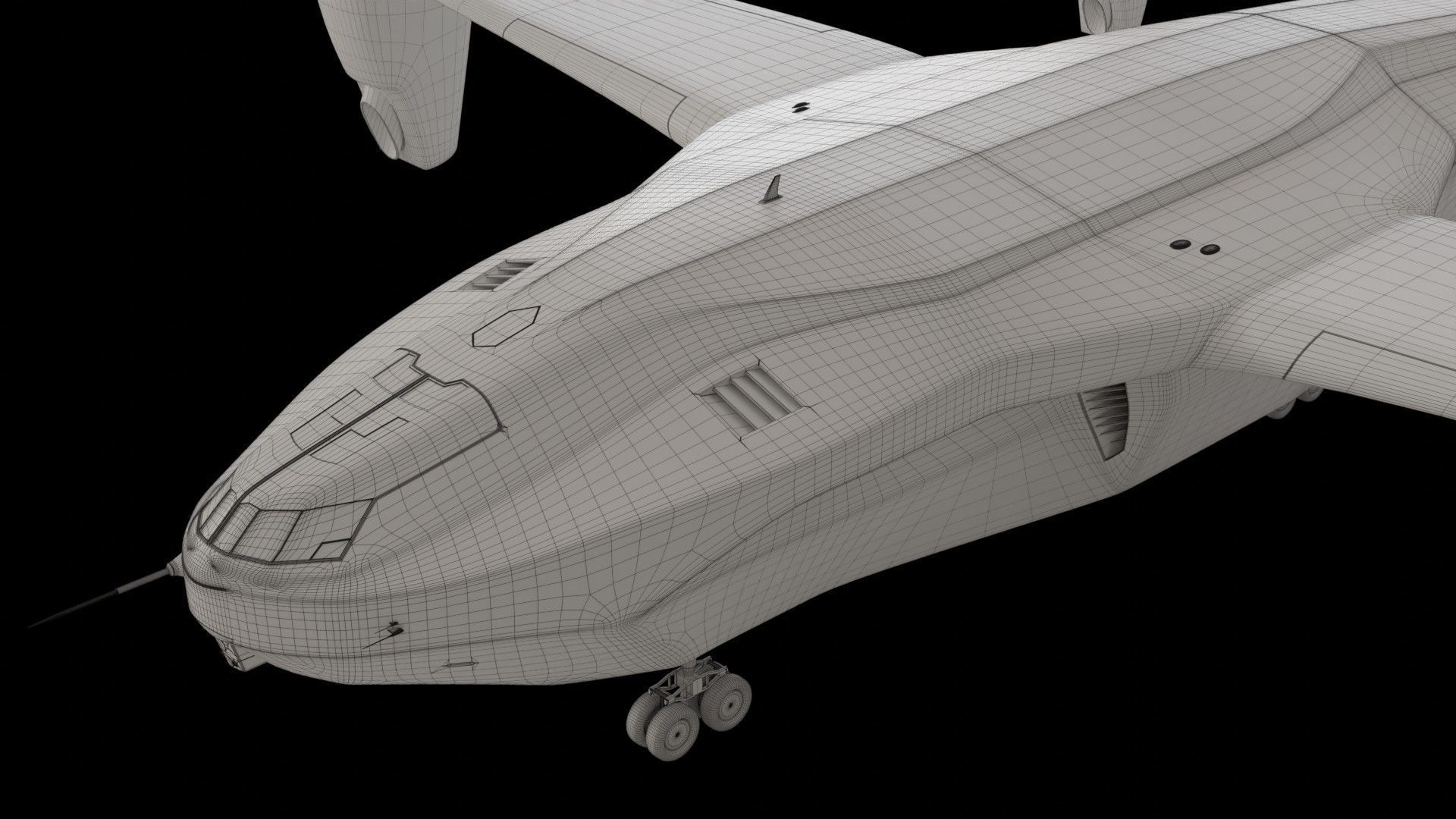 Sci-fi  VTOL dropship aircraft  3D model_18