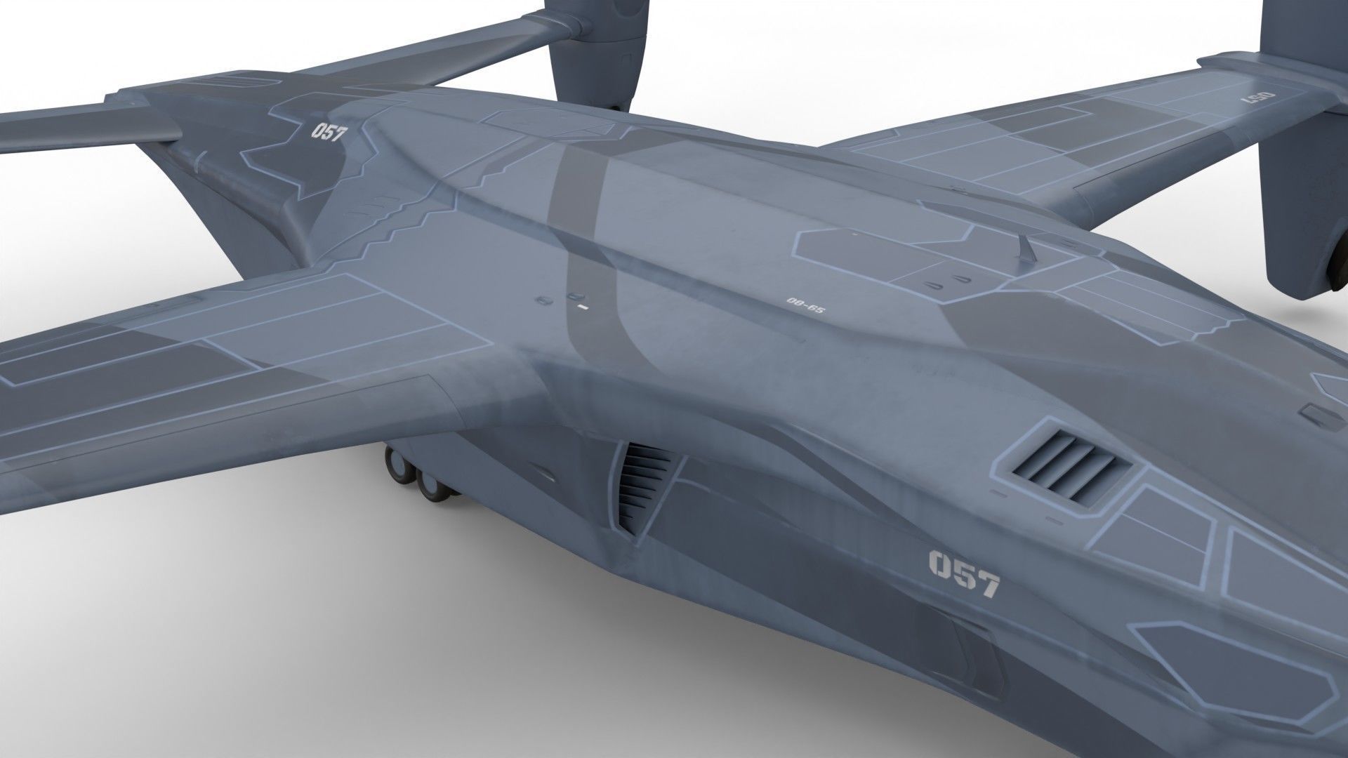 Sci-fi  VTOL dropship aircraft  3D model_10